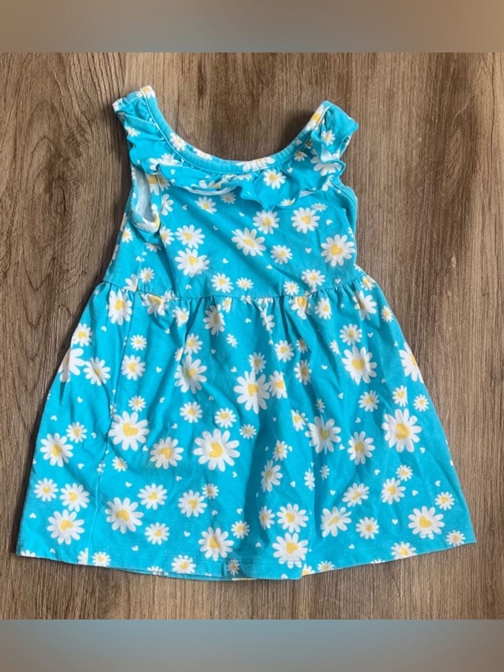 Girls Healthtex Sleeveless Ruffle Collar Daisy Dress
